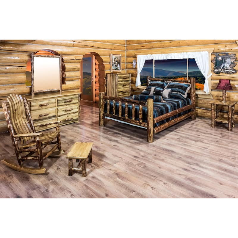 Montana Woodworks Glacier Country Collection Queen Bed, Stained & Lacquered Finish