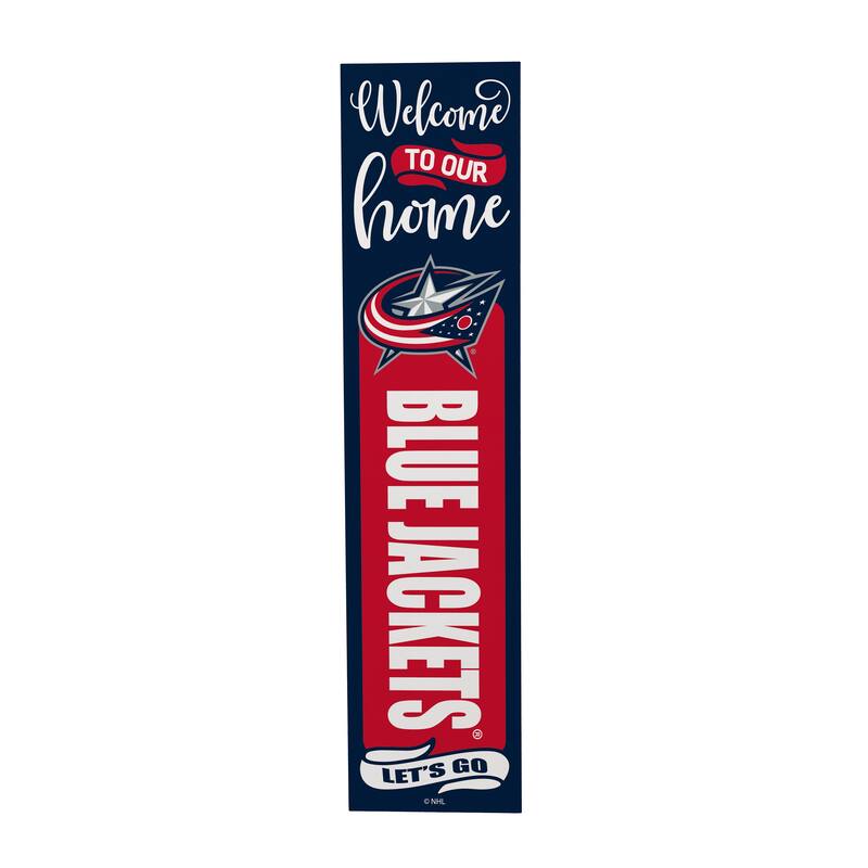 47" Double Sided Seasonal Porch Leaner, Columbus Blue Jackets - 47" x 11.25"