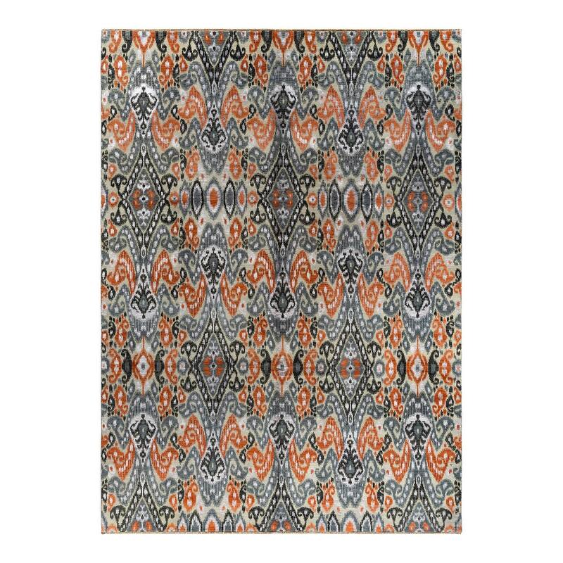 Ikat One-of-a-Kind Hand-Knotted Area Rug - Gray, 9' 1" x 12' 4" - 9' 1" x 12' 4"