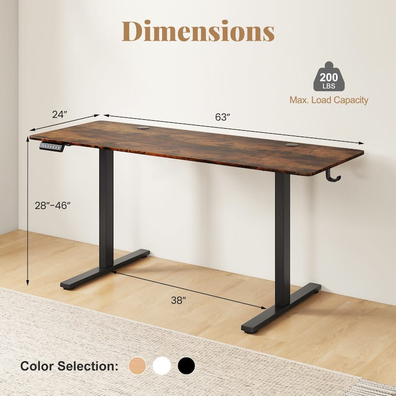 Electric Standing Desk with Memory Heights and Cable Management