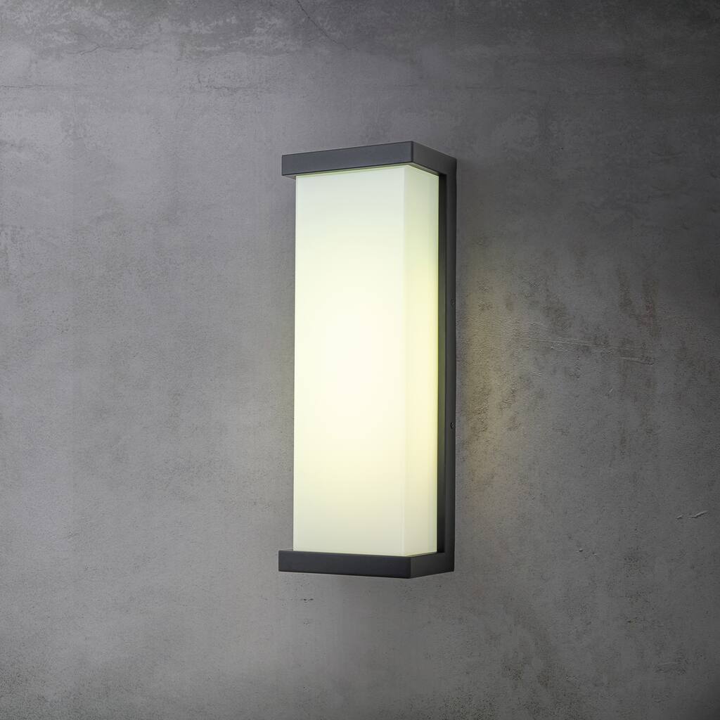 CraftHome H20" Smart RGB Outdoor Wall Light LED Wall Cast Iron Exterior Light Fixture for Porch Garage Garden - W7"