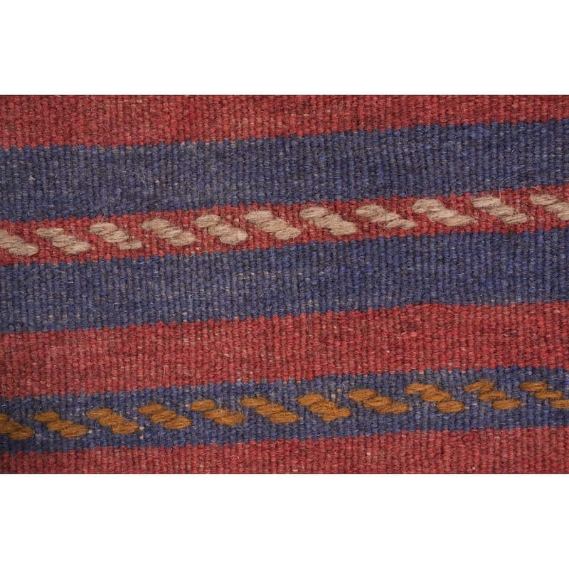 Hand Knotted Oriental 100% Wool Carpet Traditional Tribal Navy Blue & Blues Balouch Runner Rug - 7' 10'' X 2' 0''