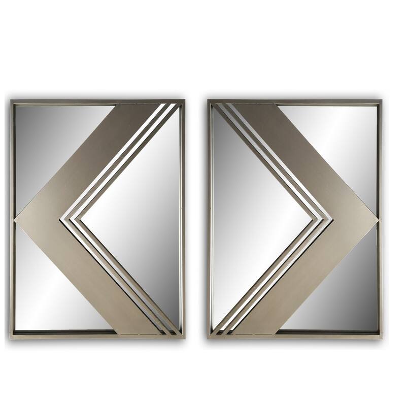 set of 2pcs metal wall decorative mirrors - 19.7*19*1.6