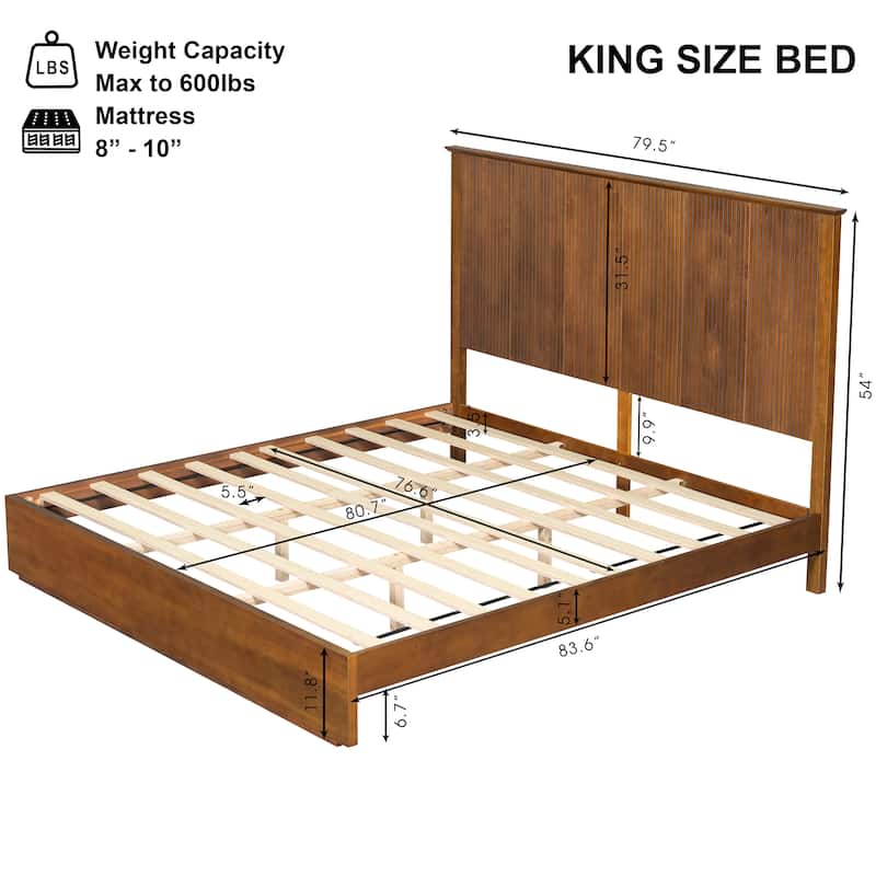 Christopher Knight Home - Brookhaven Modern Wooden Panel Bed with Vertical Slat Headboard