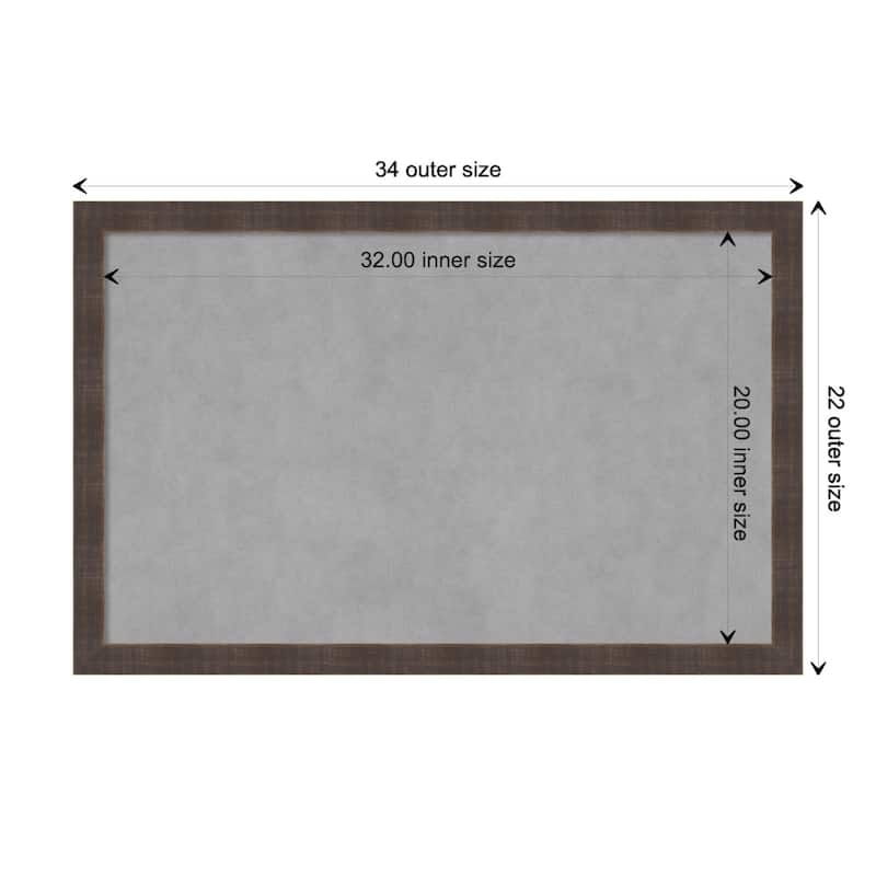 Amanti Art Whiskey Brown Rustic Framed Magnetic Board - Board Size 32x20