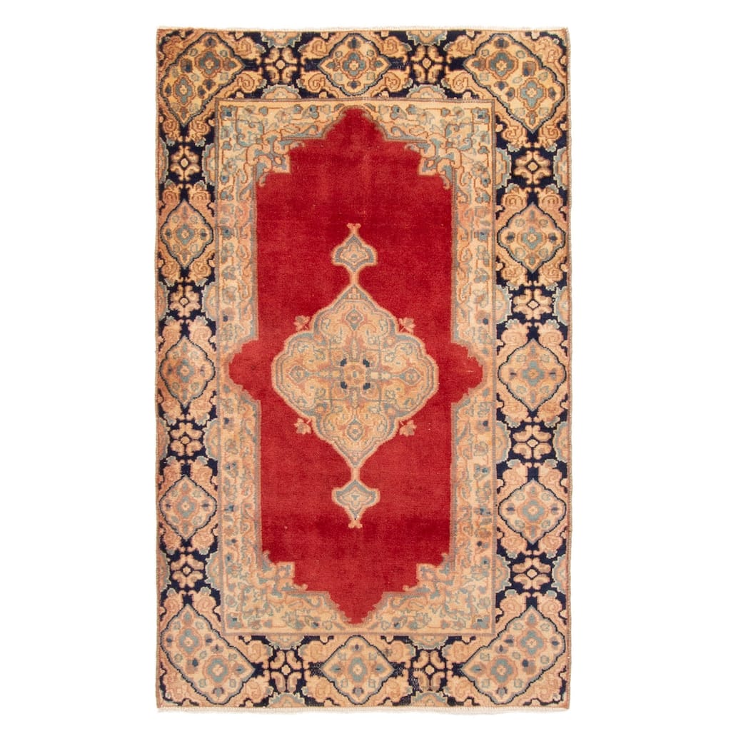 ECARPETGALLERY Hand-knotted Andelz Red Wool Rug - 2'10 x 4'8