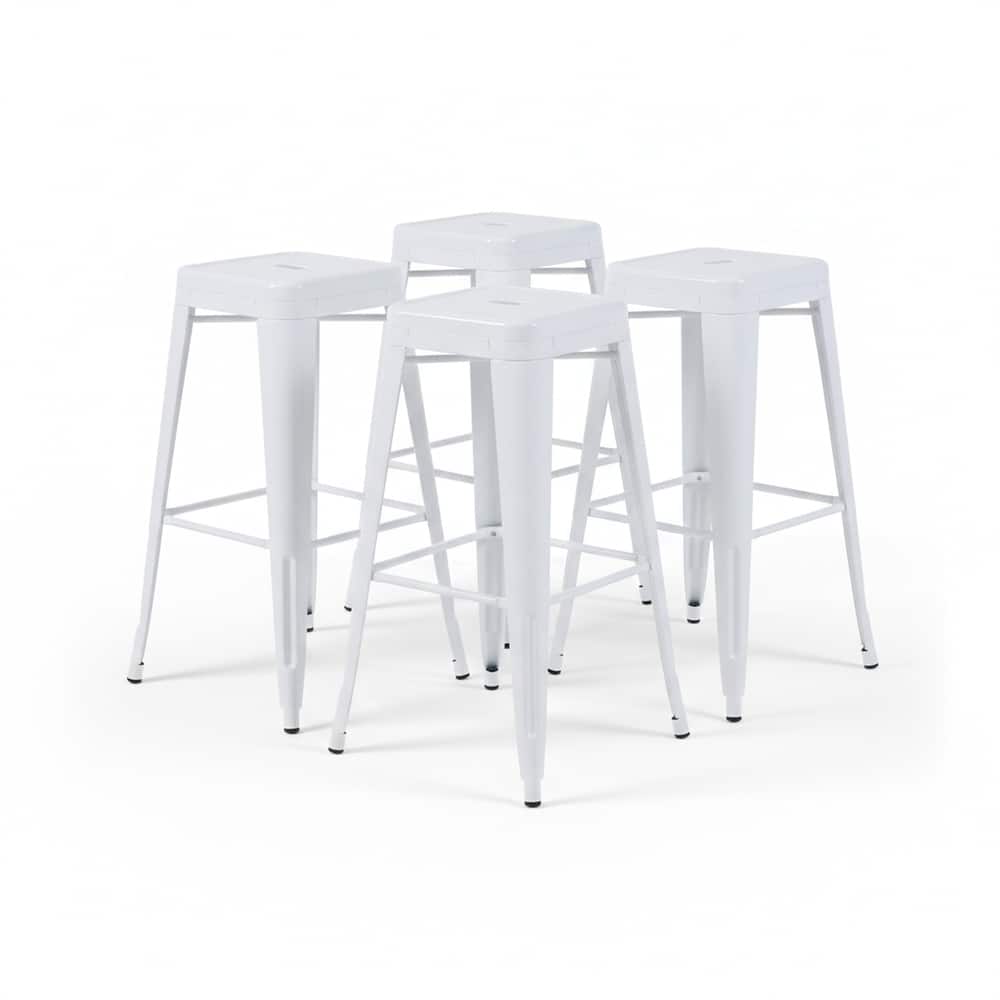 AC Pacific 30 Inch Industrial Stackable Metal BarStools Set of 4