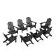 Laguna Poly Folding Adirondack Chair (Set of 8) - Gray