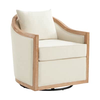 Paul Jess Farmhouse Solid Wood Swivel Chair by HULALA HOME