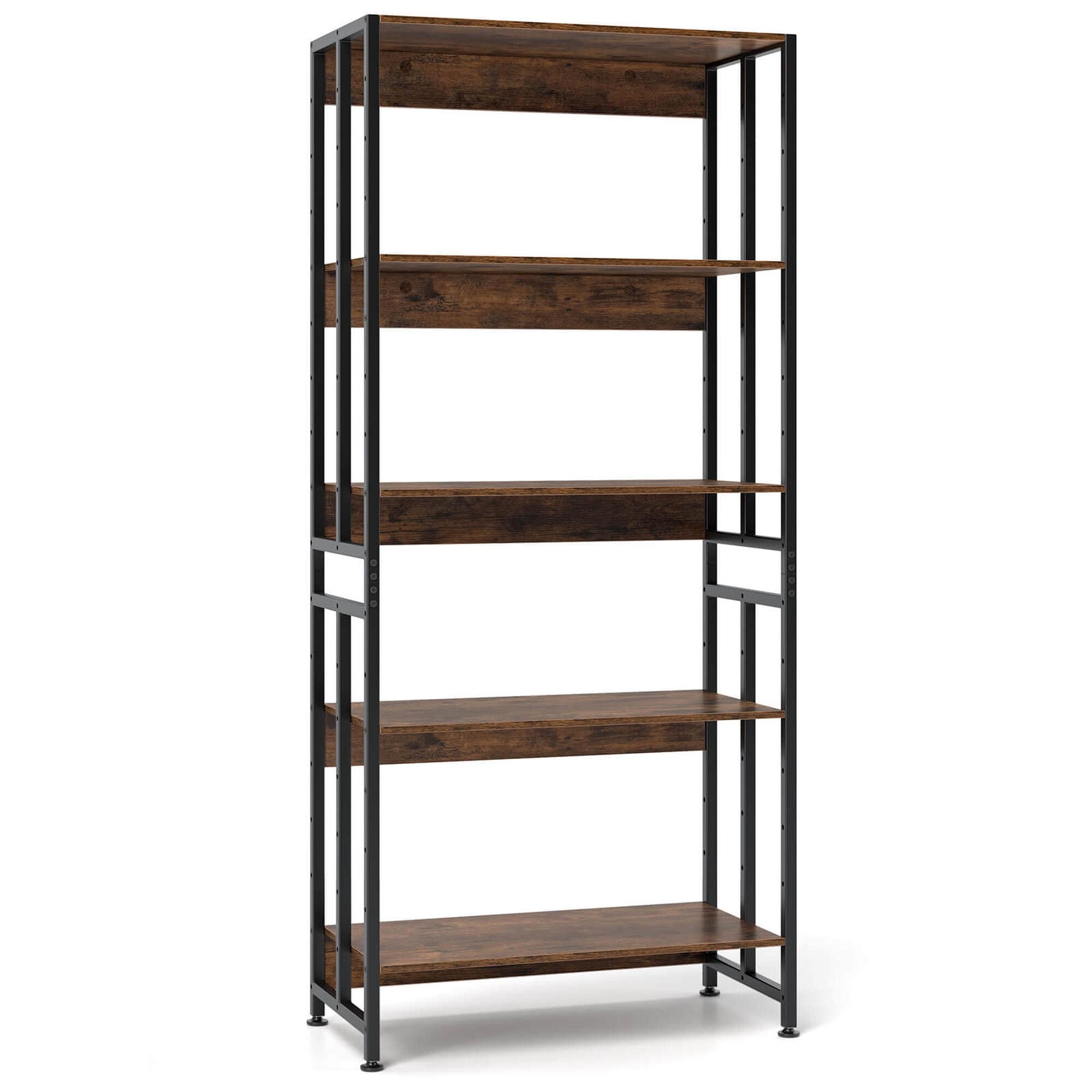 Costway 1/2 PCS 5 Tier Bookshelf 62" Tall Bookcase with Tiltable