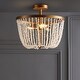 preview thumbnail 1 of 6, Georgian Stone/Metal LED Semi Flush Mount,Gold / White by JONATHAN Y