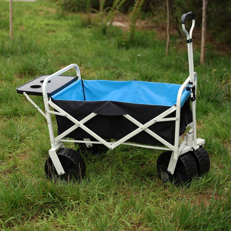 Foldable Garden Utility Cart with 360° Rotating Wheels, Supports 150 lbs
