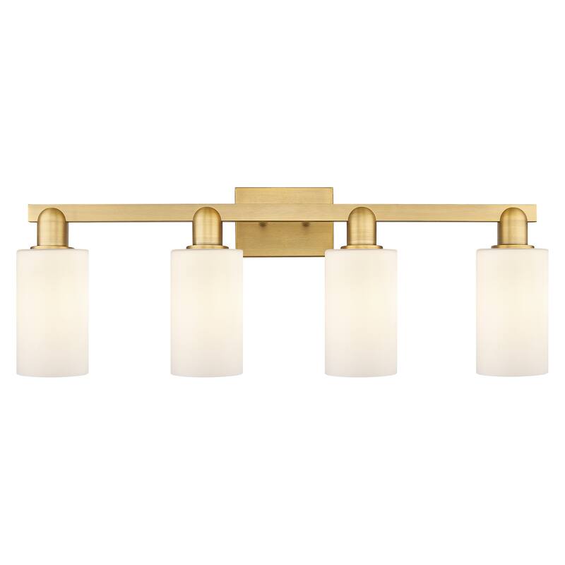 Innovations Lighting 716-4W-11-31 Clymer Vanity Clymer 4 Light 31" - Brushed Brass / Matte White