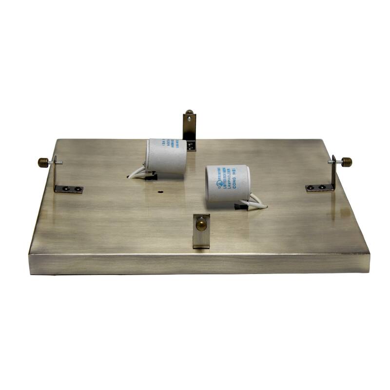 Modern 12" Brass Flush Mount Ceiling Light - 2 Light Fixture for Hallway, Bedroom, Living Room - 12