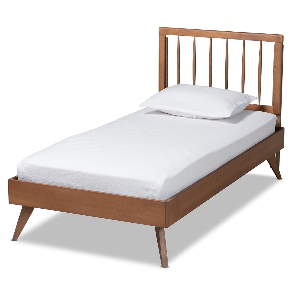 Toru Modern Ash Walnut Finished Wood Platform Bed