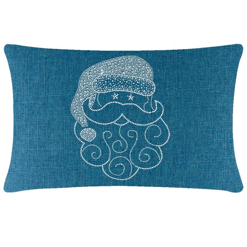 Sparkles Home Santa Rhinestone Pillow - Royal - 14 x 14