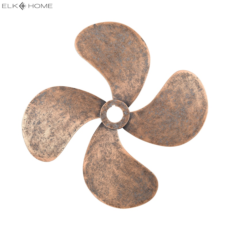 Elk Home Ships Rudder Antique Copper Metal Wall Art