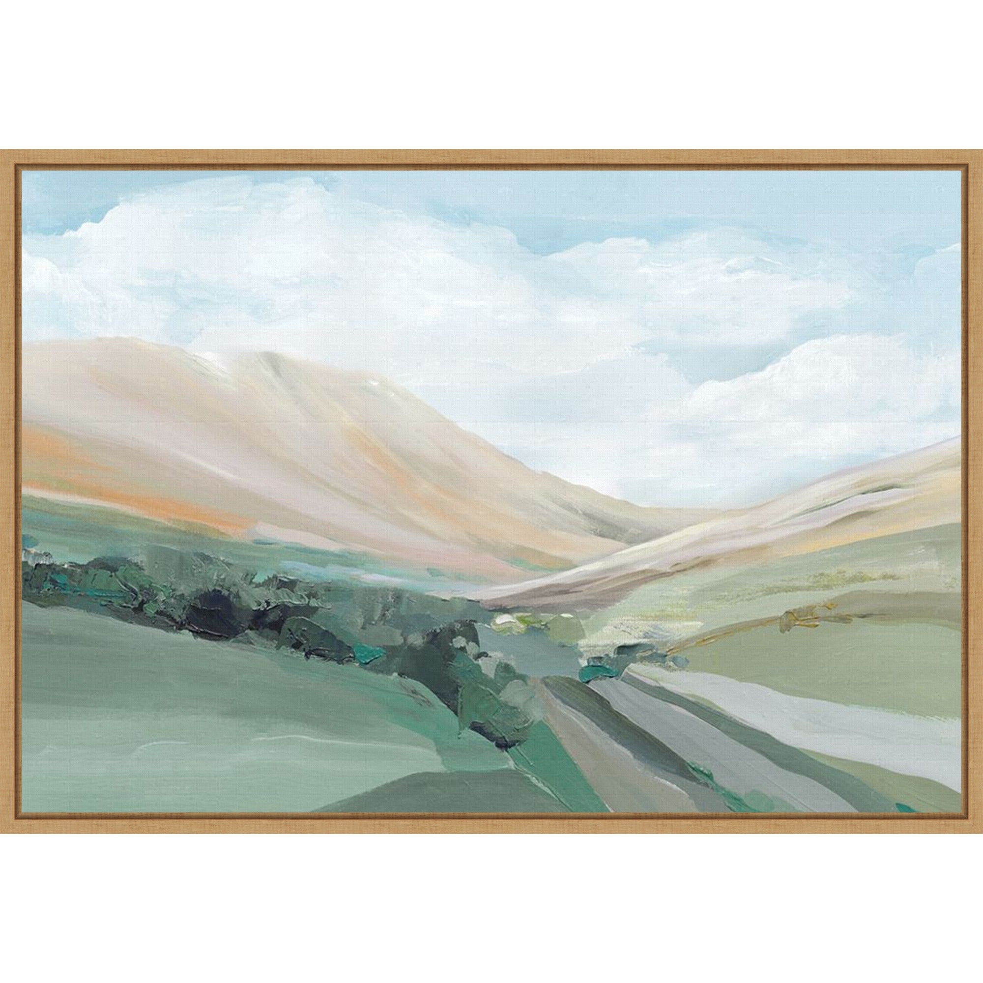 Gentle Hills Under Soft Skies by PI Studio Framed Canvas Wall Art Print