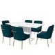 preview thumbnail 11 of 65, 7-Piece Clihome High-gloss Extendable Table Velvet Chair Dining Set