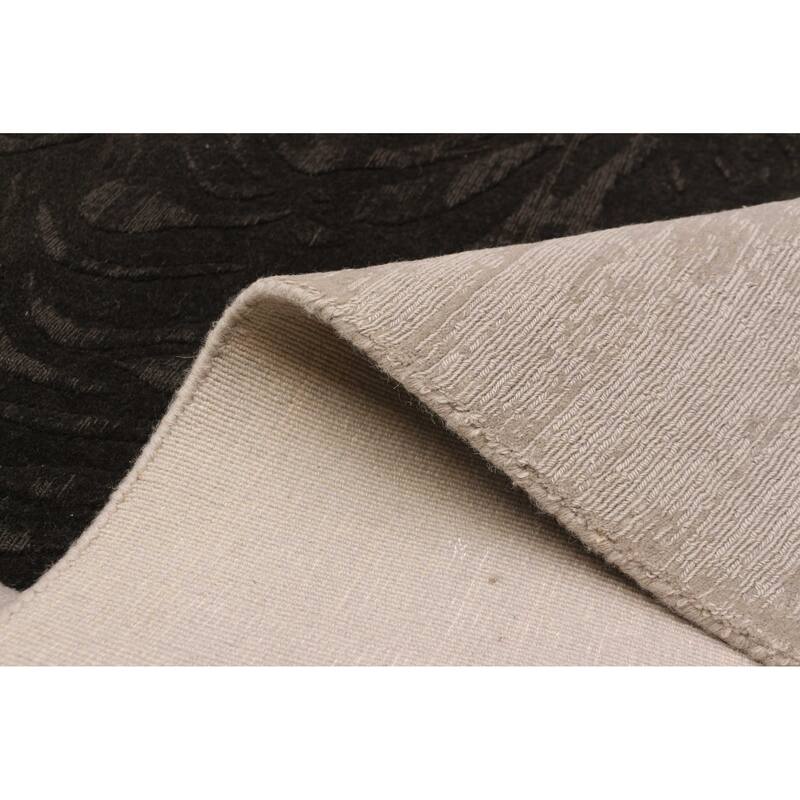 ECARPETGALLERY Hand Loomed Kashkuli Gabbeh Black, Grey Wool Rug - 5'5 x 7'8