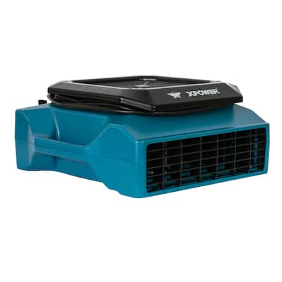 XPOWER Sealed Motor Low Profile Air Mover, Floor Fan, Carpet Dryer with Built-in GFCI Power Outlets and Hour Meter