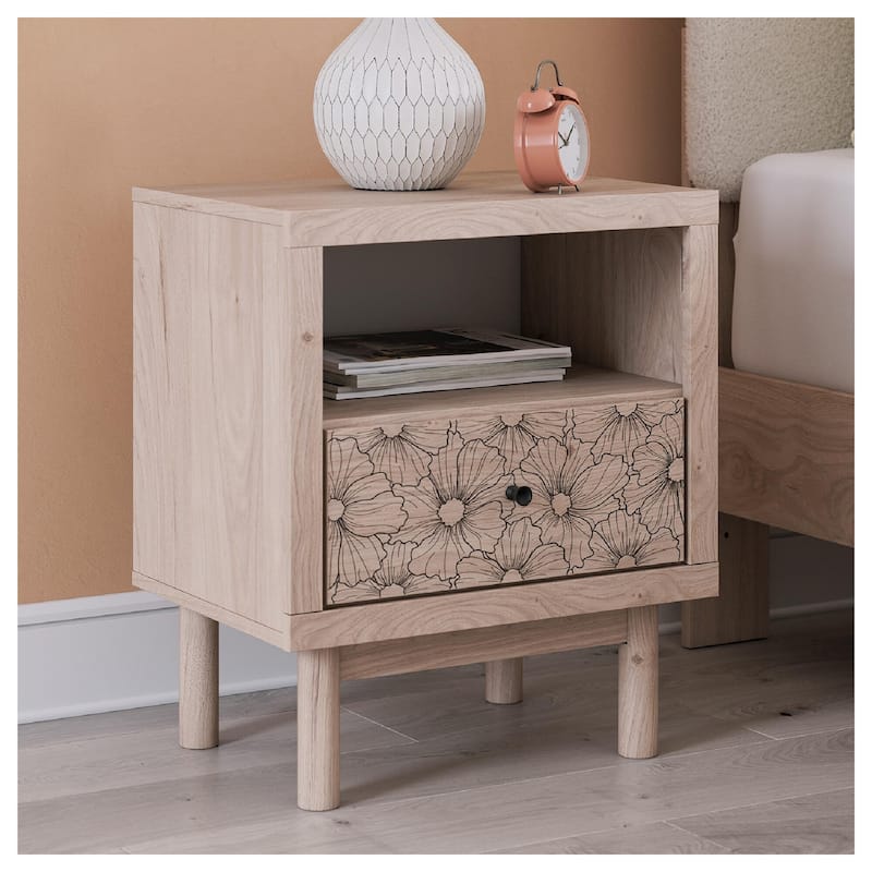 Signature Design by Ashley Shapella Beige Nightstand - Beige - 1-drawer