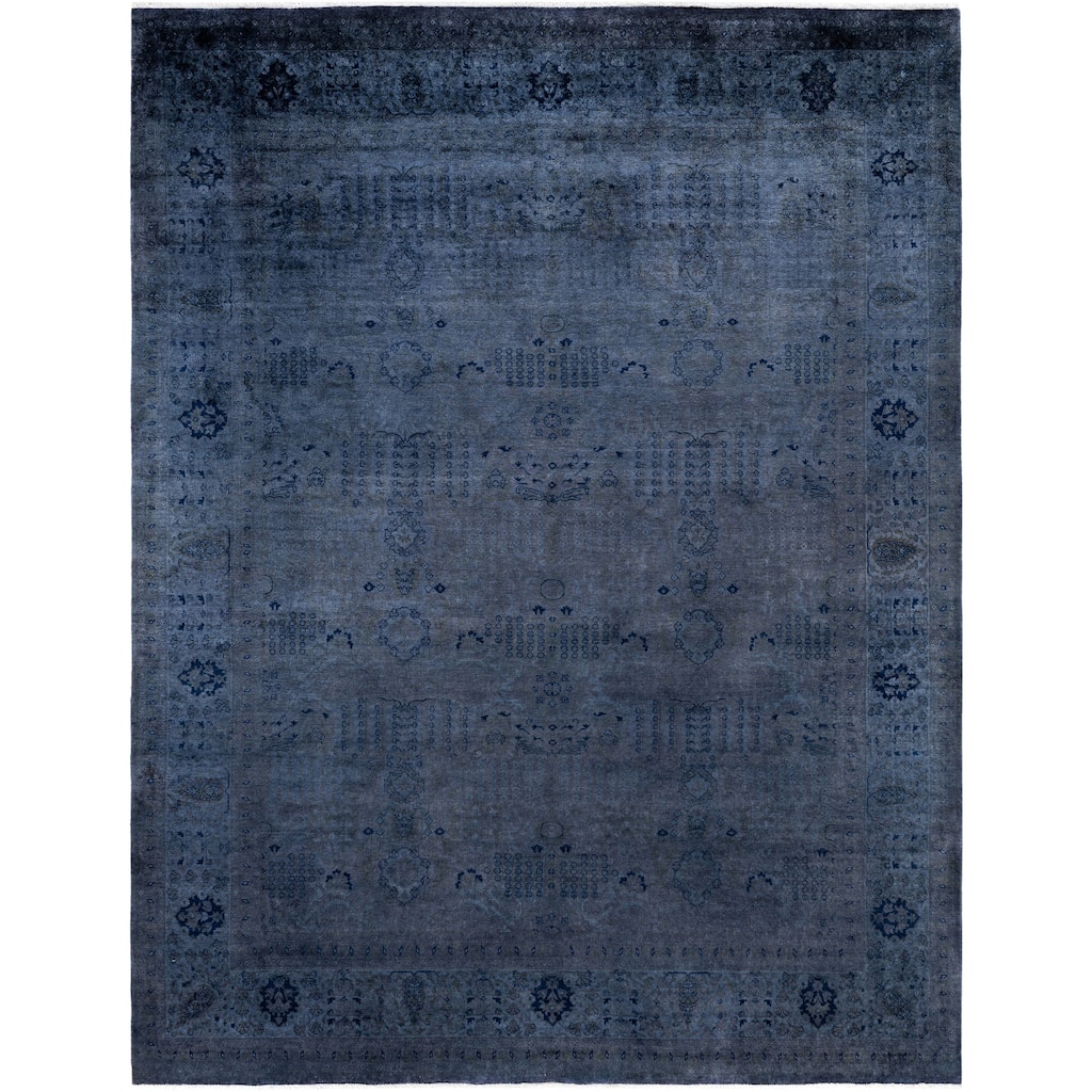 Overdyed One-of-a-Kind Hand-Knotted Area Rug - Black - 8' 1" x 10' 3"