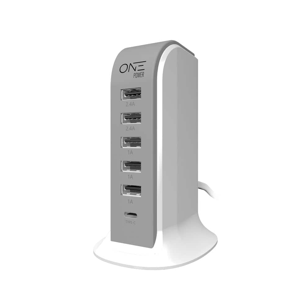 ONE Products 6 USB Port Desktop Charging Power Tower Hub