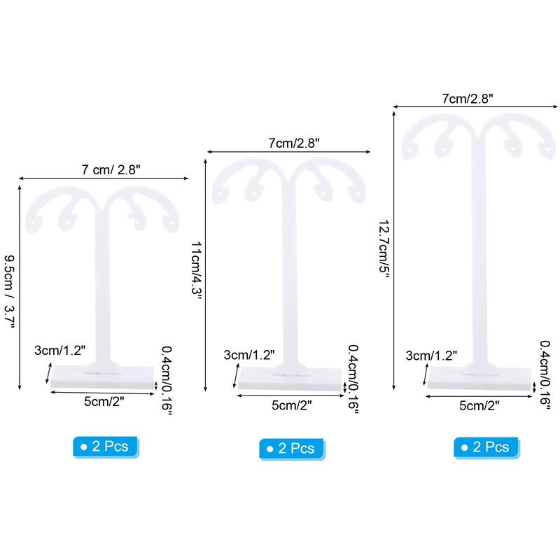 Earring Display Stand,6pcs Acrylic Earring Holder Earring Stands M - White