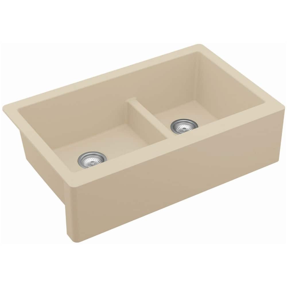 Karran USA QA-760 Quartz QA 34" Farmhouse Double Basin Quartz