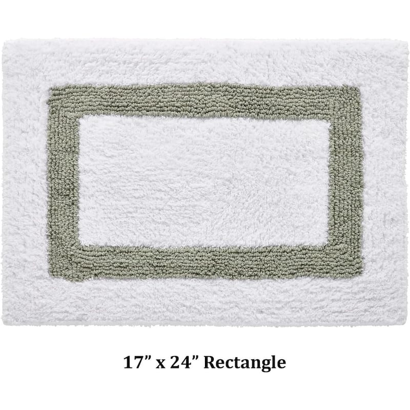 Better Trends Hotel Collection in Race Track 100% Cotton Super Absorbent Reversible Double Sided Machine Washable Bath Mat Rug