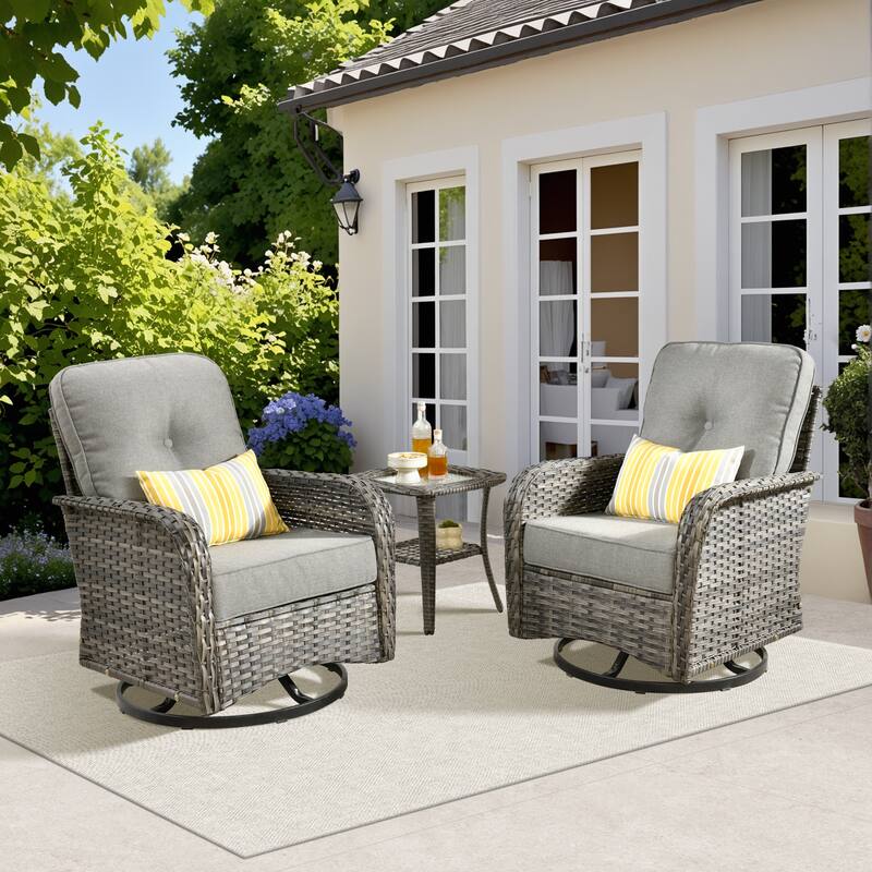 XIZZI 6-Piece Patio Furniture Conversation Set with Swivel Chairs
