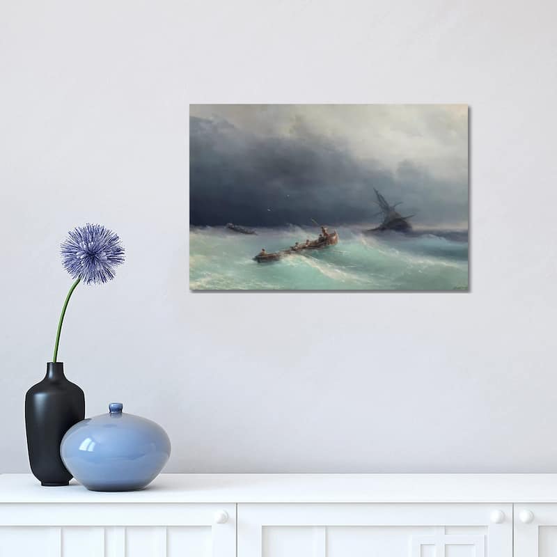 iCanvas "Storm at Sea" by Ivan Aivazovsky Canvas Print - 12x18x1.5