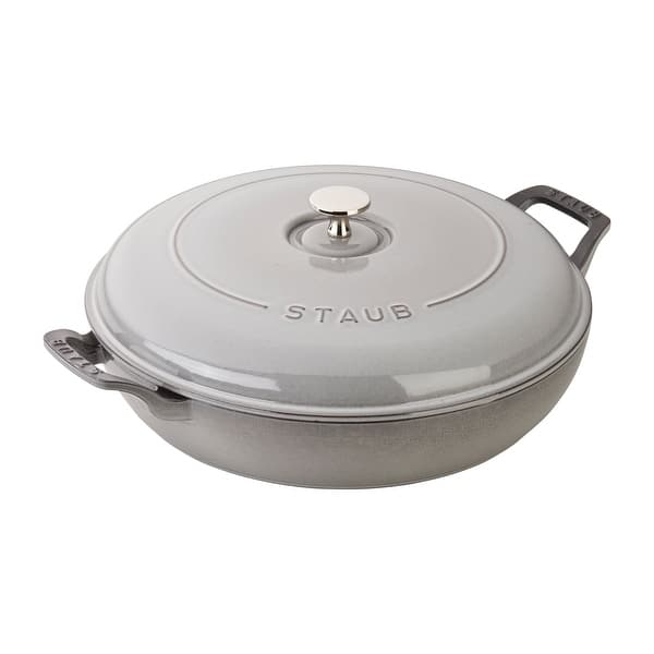 STAUB 26 Round Cocotte Enameled Cast Iron Pan Dutch Oven 5.5 Qt - Graphite  Grey