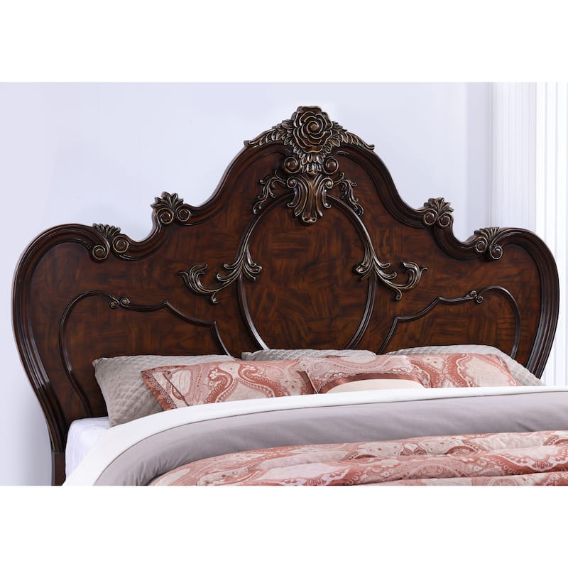 Furniture of America Eugene Traditional Solid Wood Panel Bed