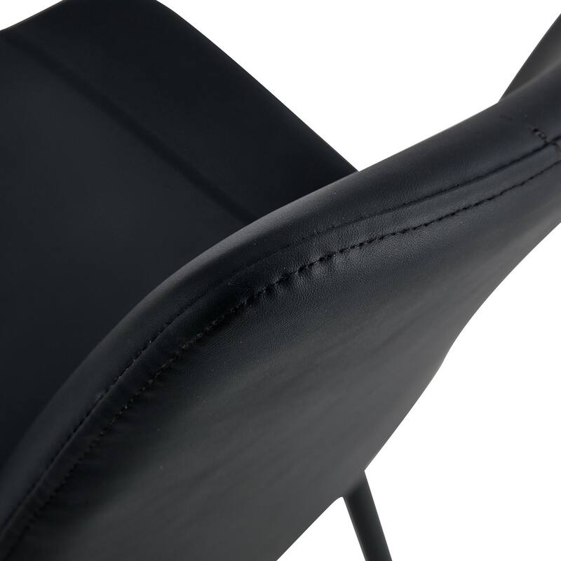 19.6" PU Leather Dining Chair with Metal Legs, Set of 4