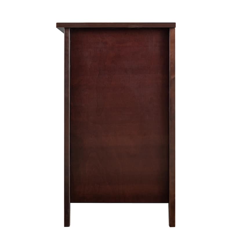 Retro Style 7-Drawer Solid Wood Horizontal Dresser with Round Handle for Bedroom, Living Room