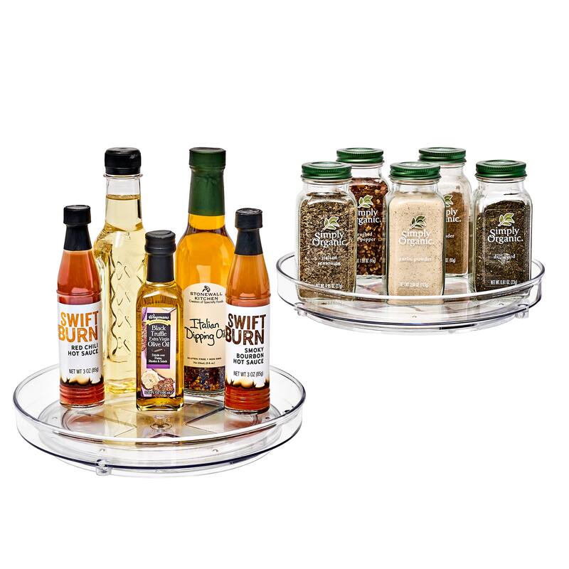 Sorbus Clear Lazy Susan Organizer Versatile Kitchen and Cabinet Organizer Turntable for Pantry Fridge and Bathroom Storage - Clear