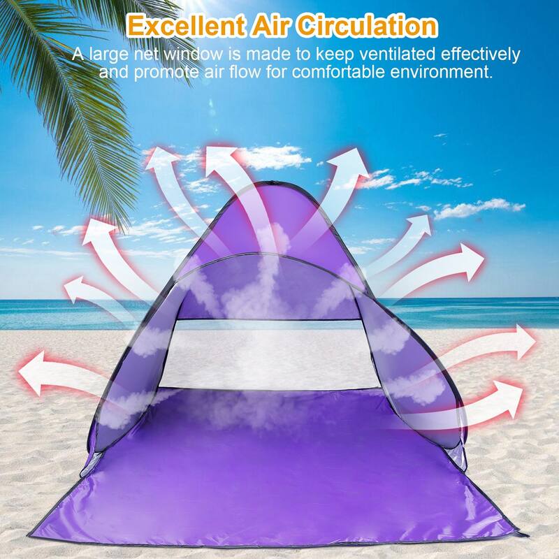 Pop Up Beach Tent Sun Shade Shelter Anti-UV Waterproof 2-3 Person - 64.96 x 59.06 x 43.31in