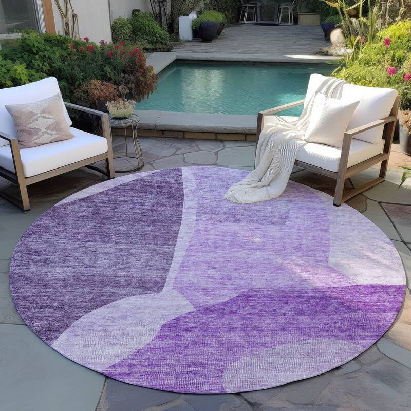 Machine Washable Indoor/ Outdoor Chantille Modern Abstract Rug