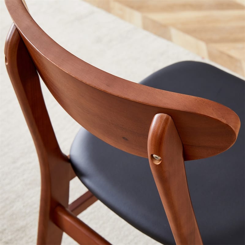 The Stylish And Durable Solid Wood Dining Chair,PU Cushion,Set of 2
