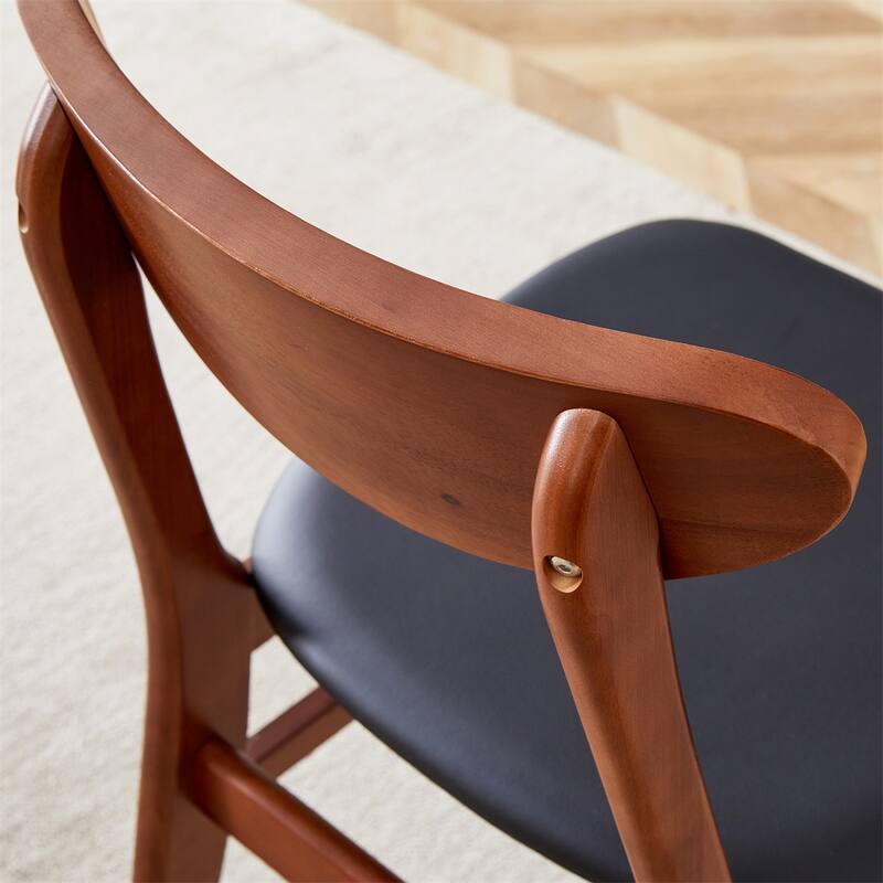 The Stylish And Durable Solid Wood Dining Chair,PU Cushion,Set of 4
