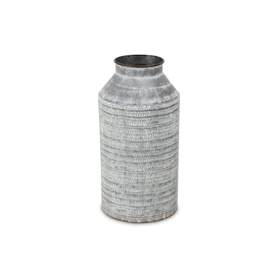 White Washed Galvanized Metal Jug