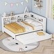 preview thumbnail 2 of 7, Full Size DayBed Kids Bed with Trundle and Shelf and USB Charging,White