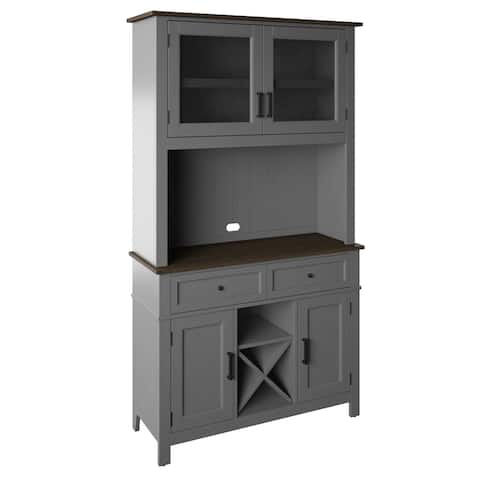 Twin Star Home Kitchen Dining Hutch with Wine Storage