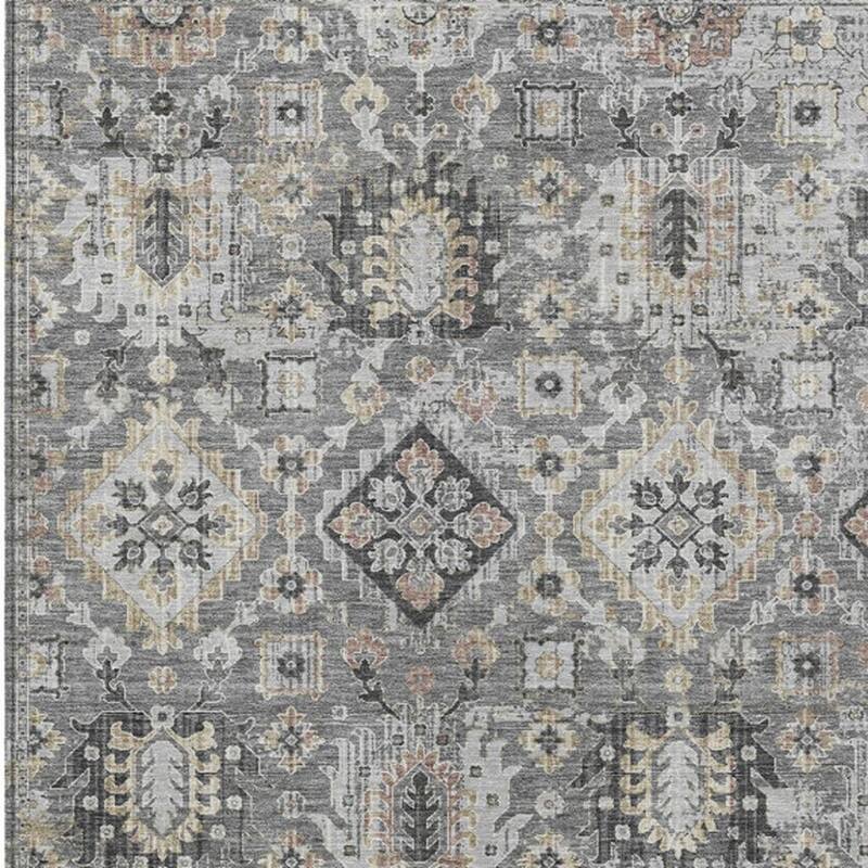 HomeRoots Floral Medallion Traditional Rectangle Outdoor Rug