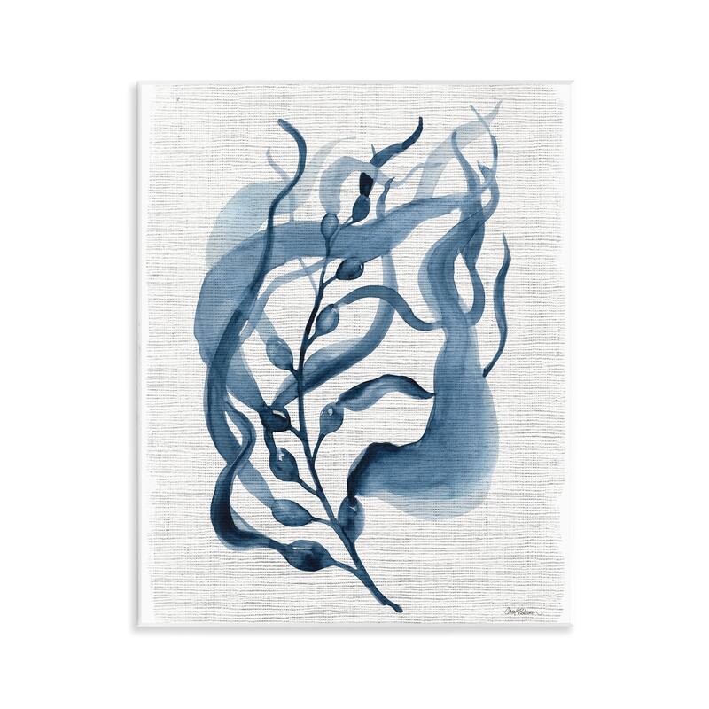 Stupell Fluid Blue Herb Leaf Wall Plaque Art Design By Carol Robinson - 11 x 14