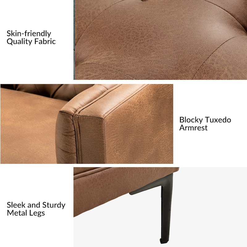 Ipiutak Modern 2 - Piece Upholstered Button-tufted Sectional with Storage Ottoman