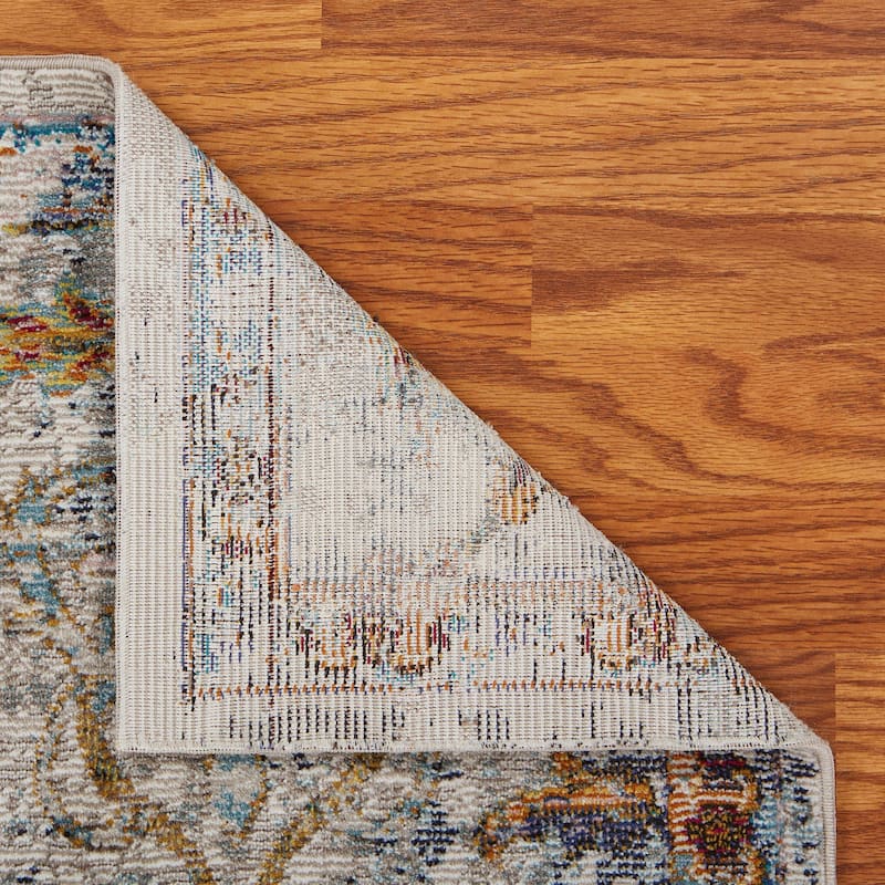 Gaia Traditional Floral Damask Performance Indoor Area Rug by Sevita