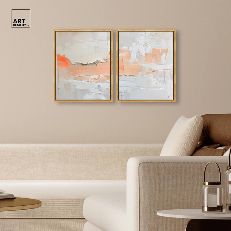 Orange Mist Halo Canvas Set of 2 by Art Remedy